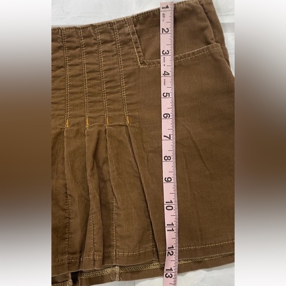 Abercrombie & Fitch Vtg RARE Y2K Mini Pleated Brown corduroy Preppy Mini Skirt 6 - Picture 13 of 14